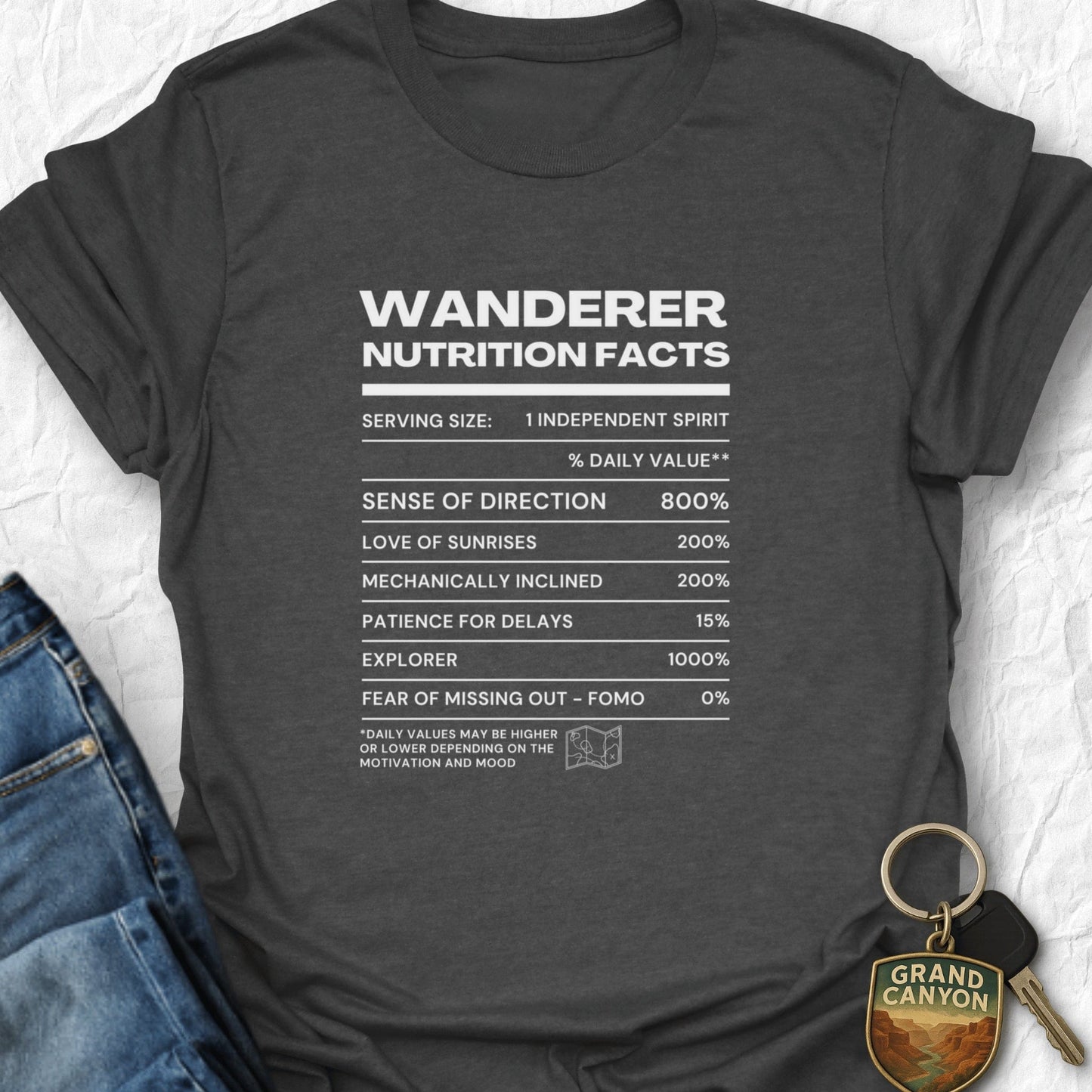 Wanderer Facts T-Shirt - T-Shirt Dark Heather / S