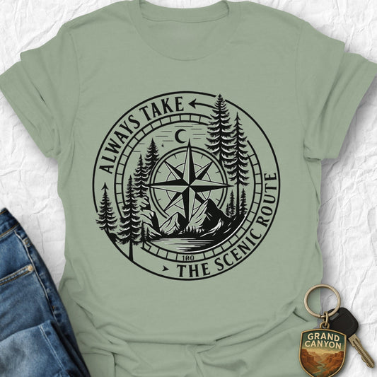Wanderlust Road Trip T-Shirt - T-Shirt Sage / S