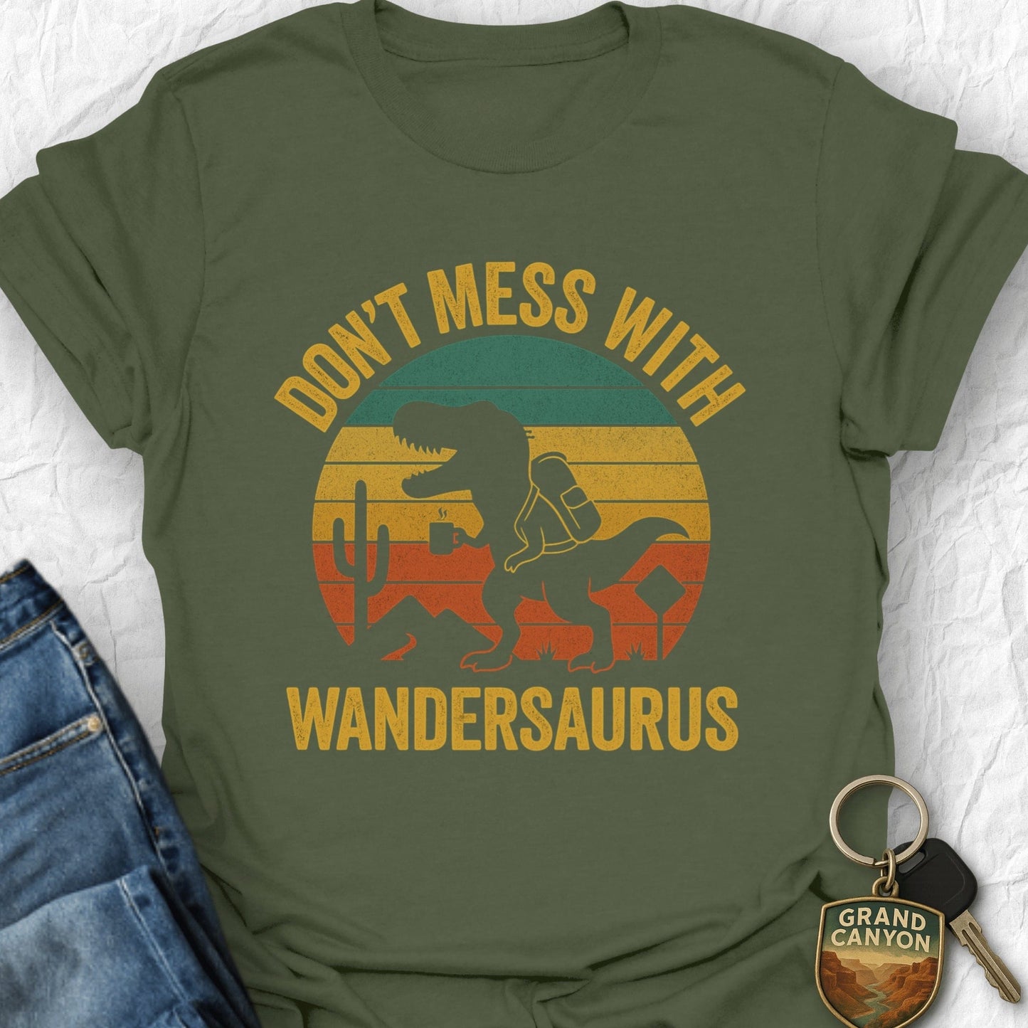 WANDERWOMENTEES T-Shirt Military Green / S Wandersaurus T-Shirt