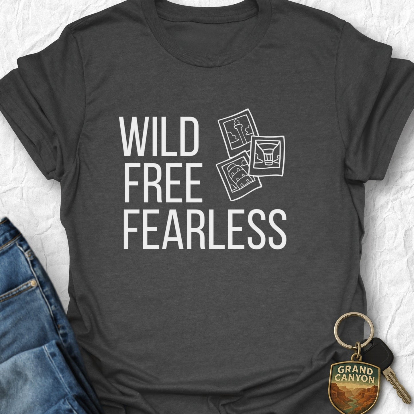 Wild, Free, Fearless T-Shirt - T-Shirt Dark Heather / S