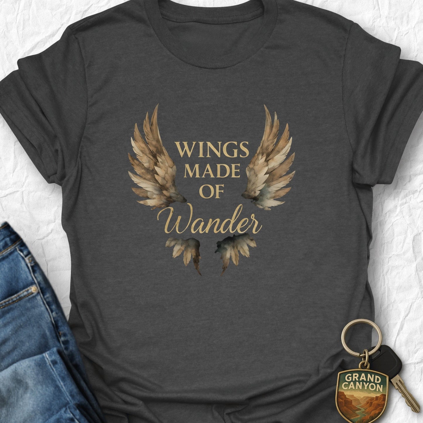 Wings of Wander T-Shirt - T-Shirt Dark Heather / S